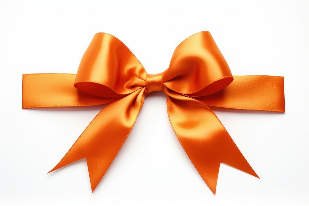 Orange ribbon with bow backgrounds white background celebration. AI generated Image by rawpixel.