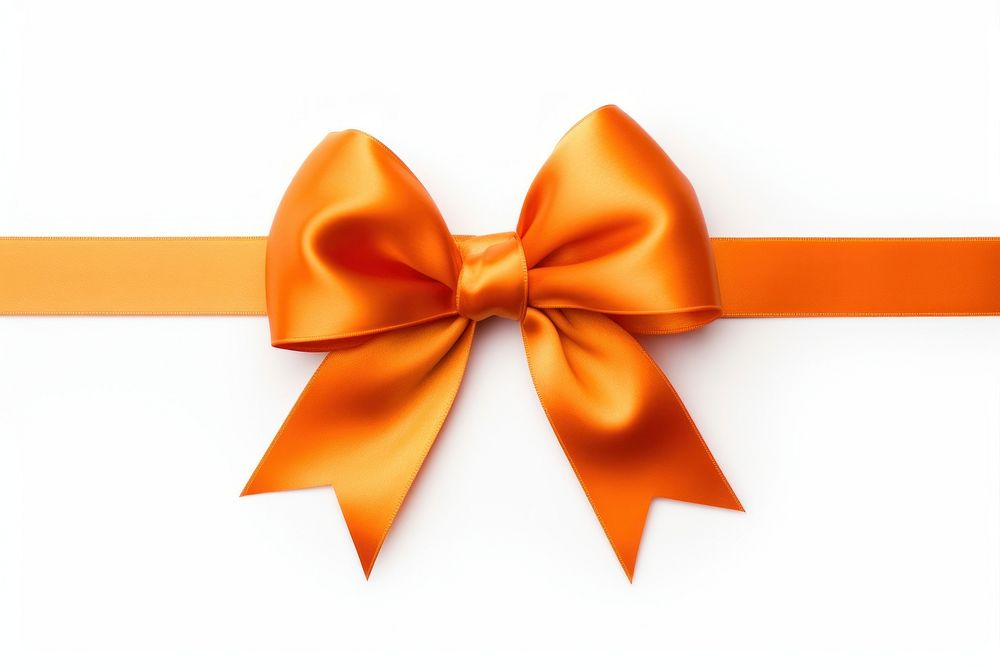 Orange ribbon with bow backgrounds white background celebration. AI generated Image by rawpixel.