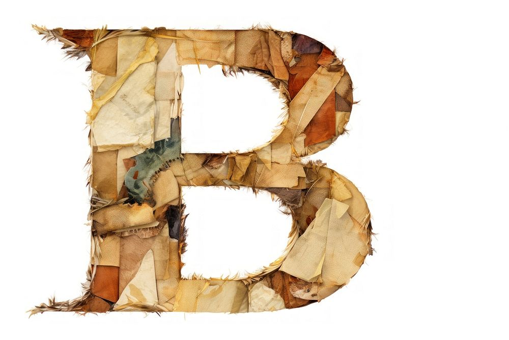 Letter B text collage paper. AI generated Image by rawpixel.