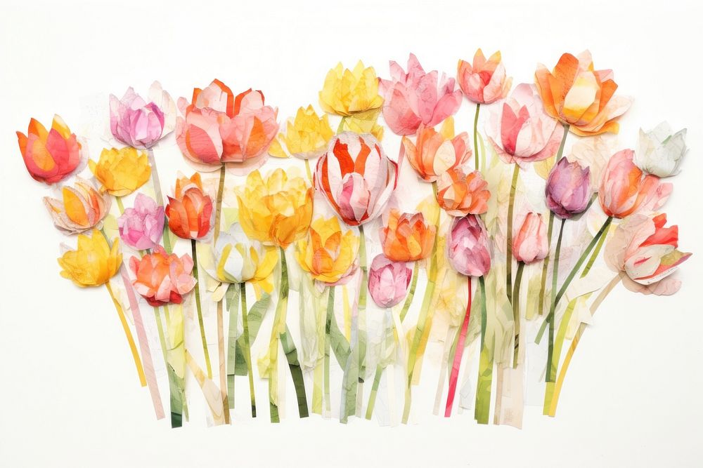 Tulips painting flower petal. AI generated Image by rawpixel.