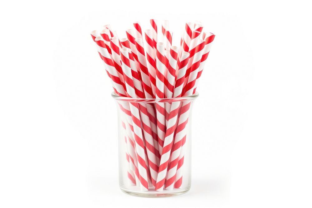 Paper drinking straw candy food white background. AI generated Image by rawpixel.