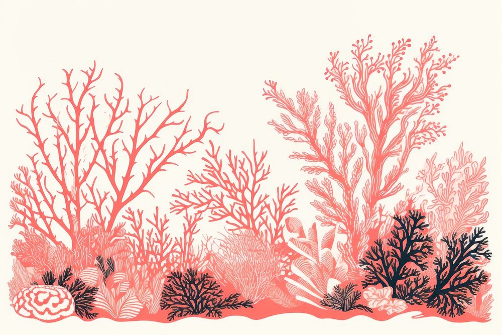 Pastal coral border nature outdoors pattern. AI generated Image by rawpixel.