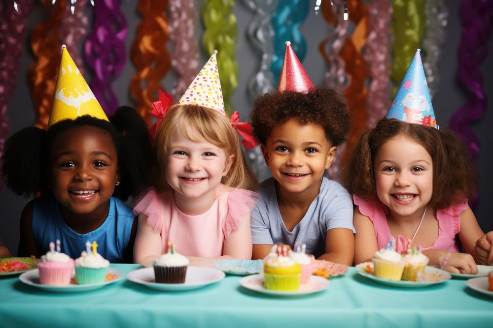 Birthday party child fun togetherness. AI generated Image by rawpixel.