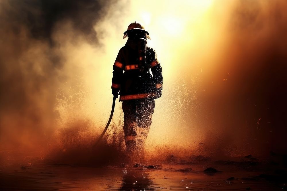 Firefighter helmet adult protection. AI generated Image by rawpixel.