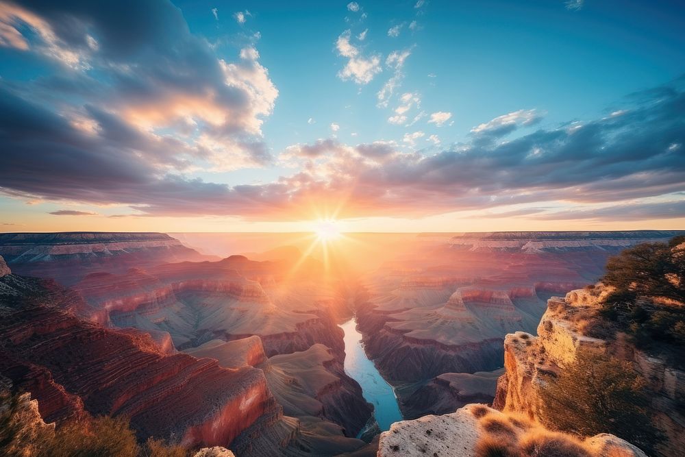 Grand canyon outdoors nature sky. AI generated Image by rawpixel.