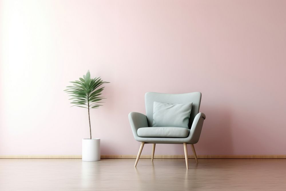 Minimal frame furniture armchair pillow. AI generated Image by rawpixel.