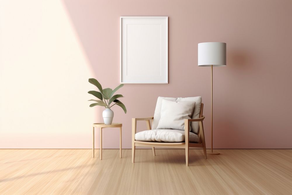Minimal frame furniture chair lamp. AI generated Image by rawpixel.