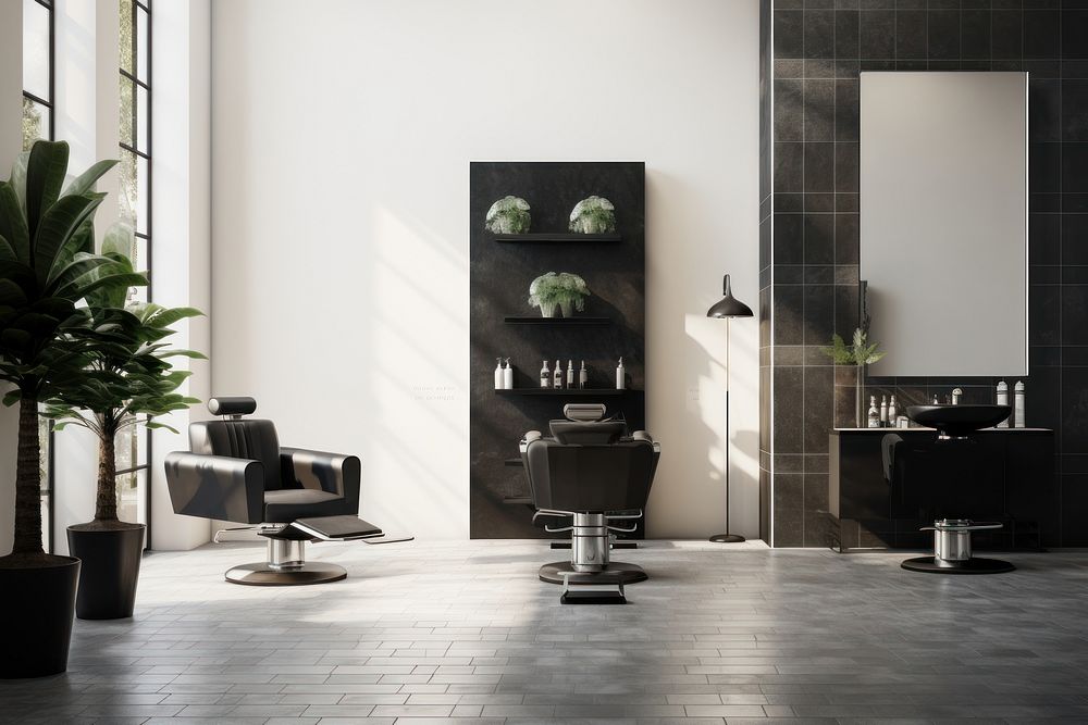 Hair salon barbershop chair sink. AI generated Image by rawpixel.
