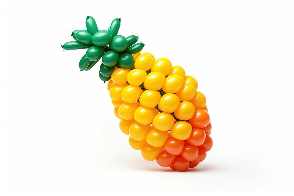 A balloon twisting in the shape of a pineapple balloon fruit plant food. AI generated Image by rawpixel.