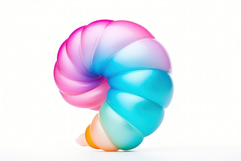 A balloon twisting in the shape of a seashell candy white background confectionery. AI generated Image by rawpixel.