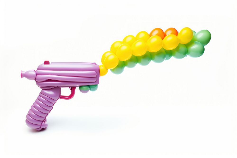 A balloon twisting in the shape of a gun balloon toy white background dynamite. AI generated Image by rawpixel.