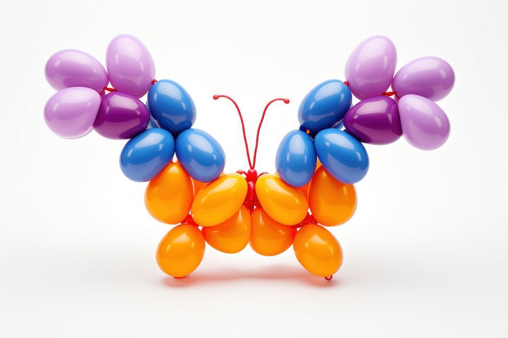 A balloon twisting in the shape of a butterfly hat balloon white background anniversary celebration. AI generated Image by…