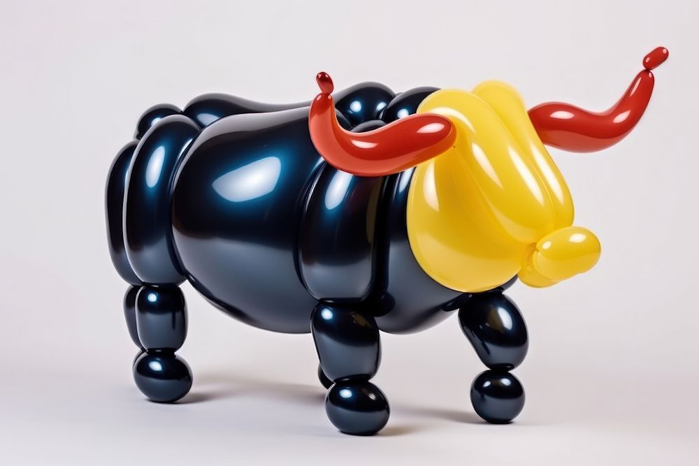 A balloon twisting in the shape of a buffalo figurine toy representation. AI generated Image by rawpixel.