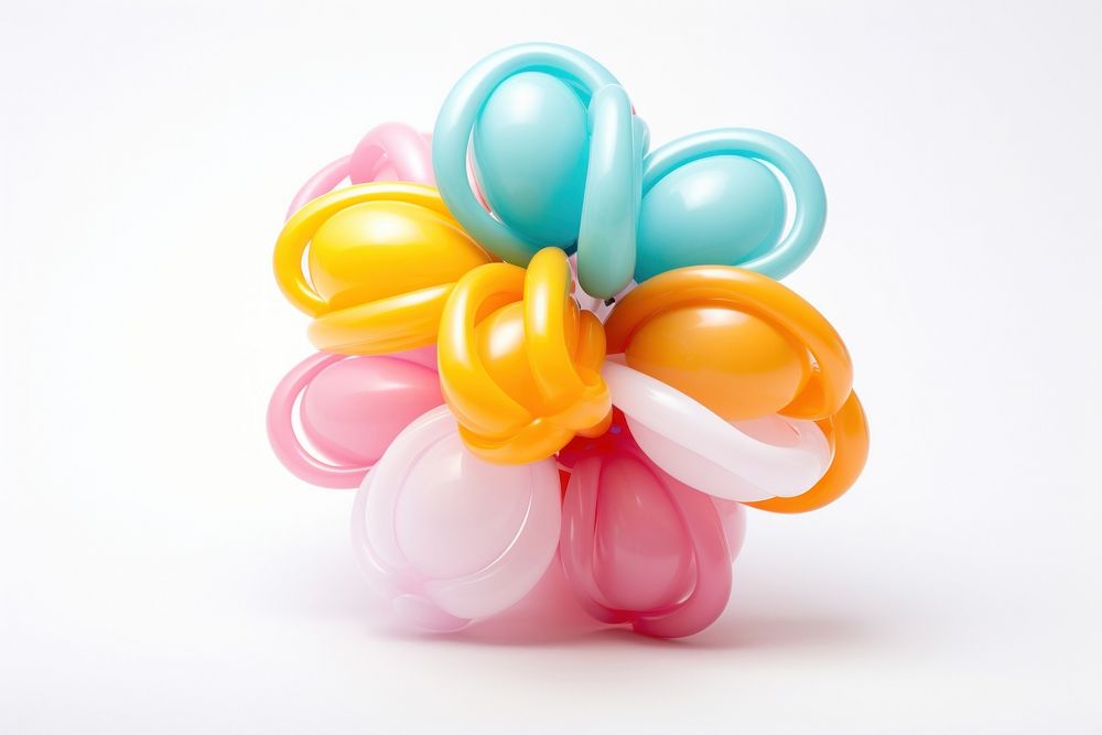A balloon twisting in the shape of a flower hat balloon food white background confectionery. AI generated Image by rawpixel.