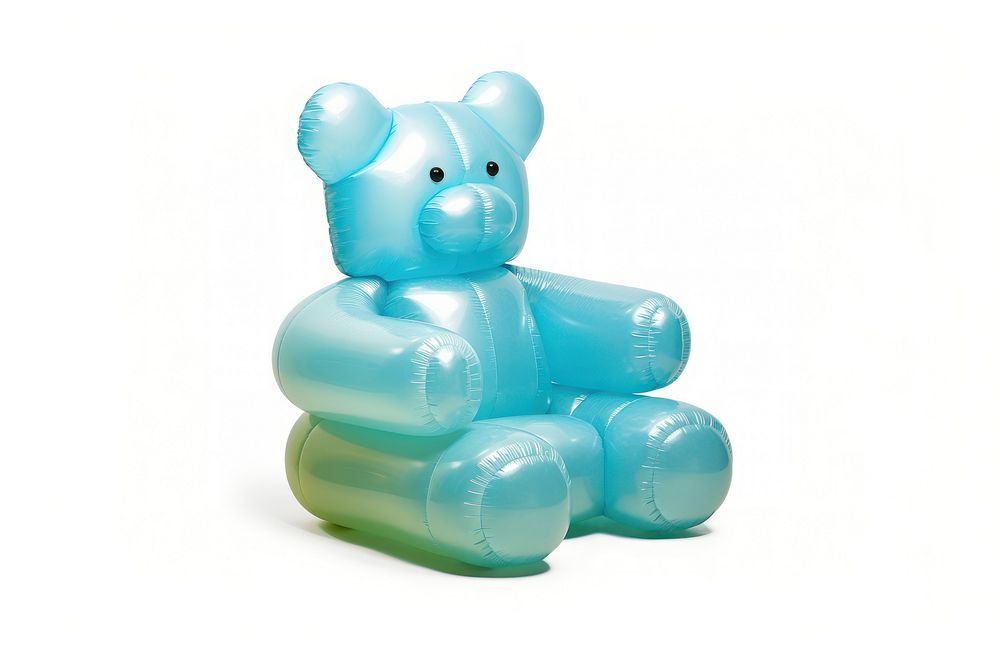 Bear chair balloon white background representation inflatable. AI generated Image by rawpixel.
