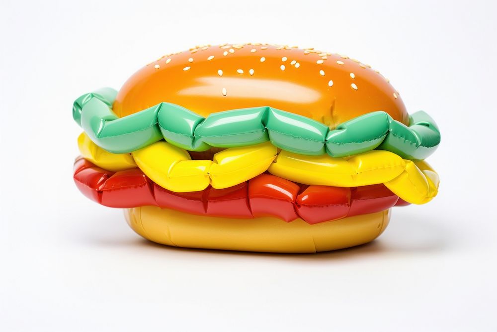 A balloon twisting in the shape of a hamburger food white background freshness. AI generated Image by rawpixel.