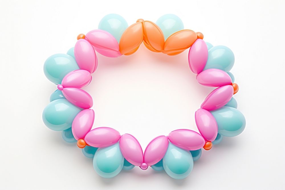 A balloon twisting in the shape of a flower crown balloon jewelry white background celebration. AI generated Image by…