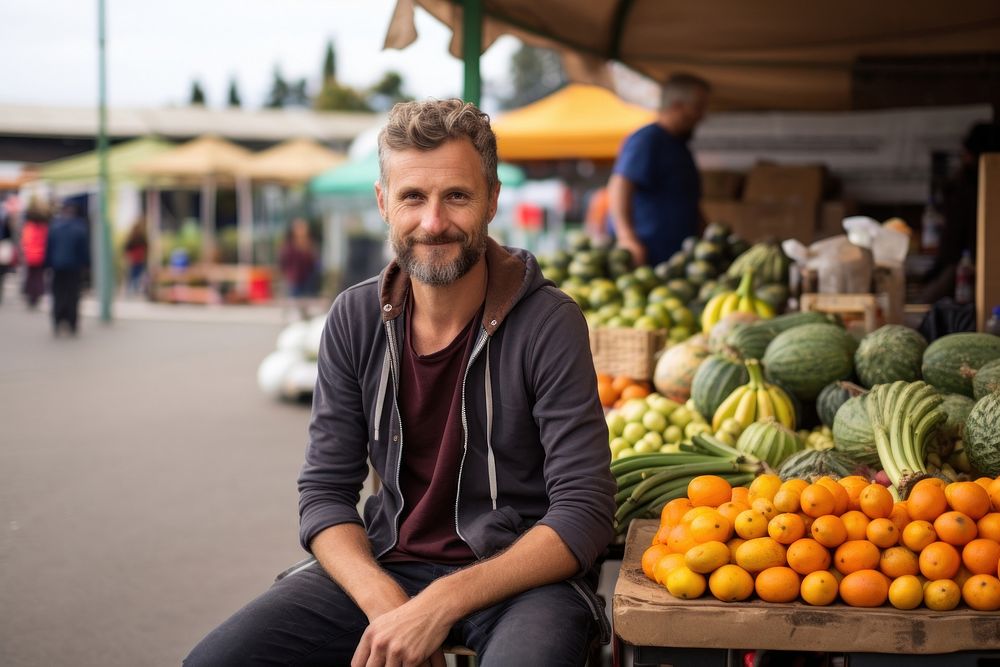 Market fruit portrait adult. AI generated Image by rawpixel.