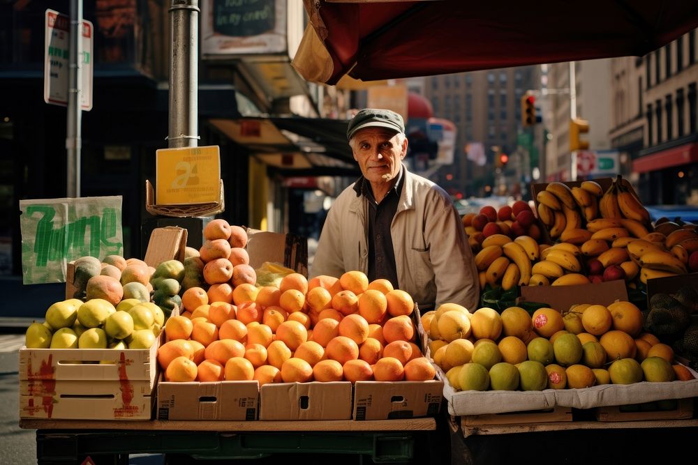 Fruit stand market adult plant. AI generated Image by rawpixel.