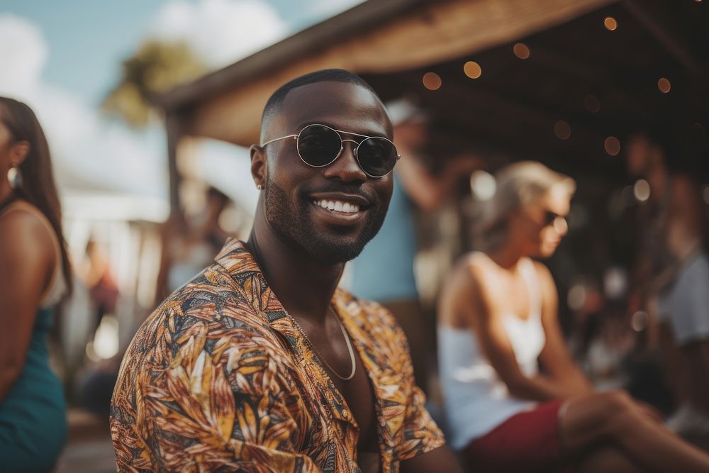 Black man sunglasses portrait summer. AI generated Image by rawpixel.