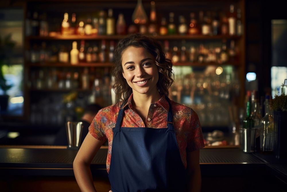 Bartender at the bar restaurant working female. AI generated Image by rawpixel.