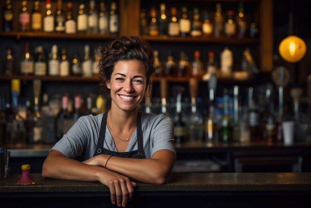 Bartender at the bar restaurant female adult. AI generated Image by rawpixel.