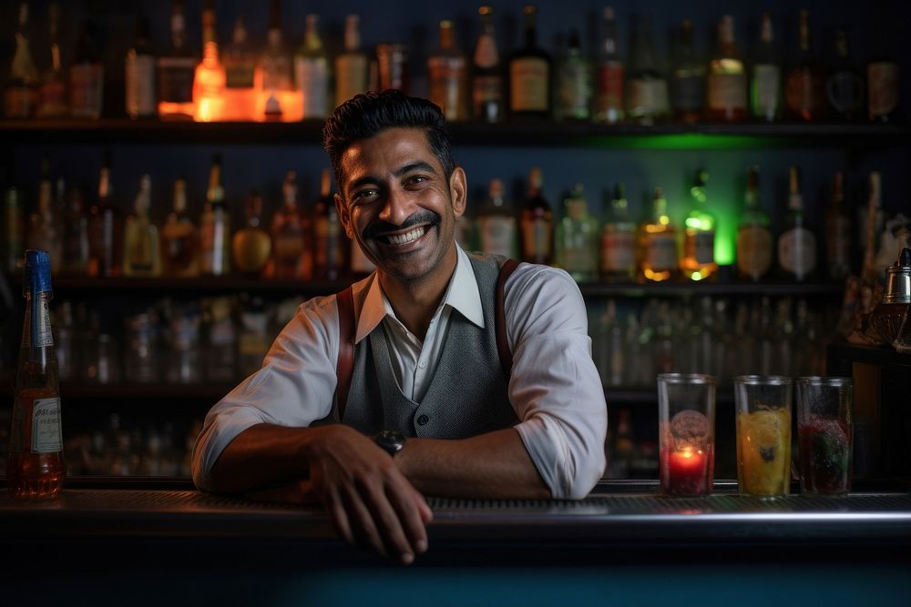 Bartender at the bar restaurant adult men. AI generated Image by rawpixel.