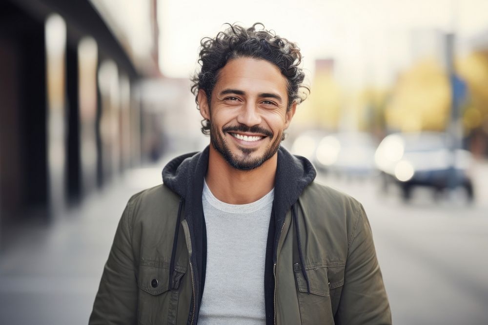 Hispanic man adult smile happy. AI generated Image by rawpixel.