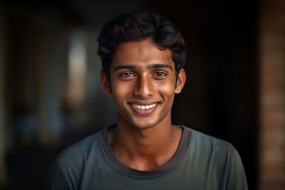 Young indian man portrait smiling adult. AI generated Image by rawpixel.