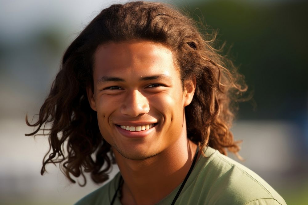Young samoan man portrait smiling adult. AI generated Image by rawpixel.
