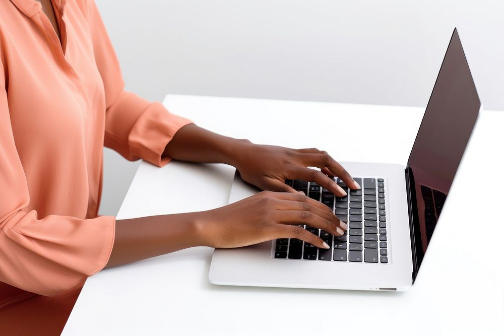 African American woman computer working laptop. AI generated Image by rawpixel.