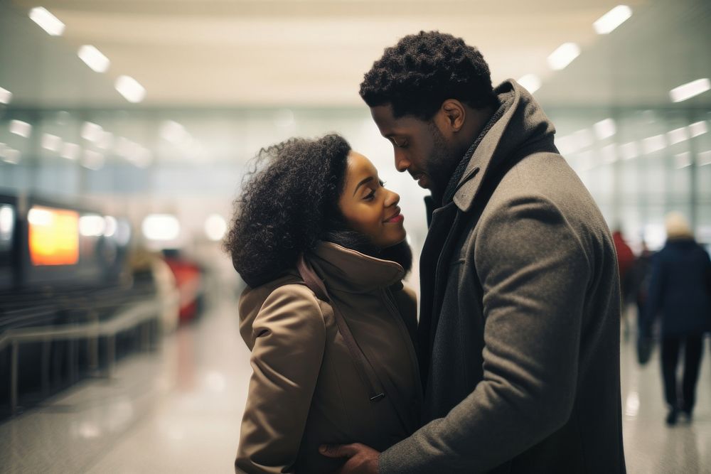 Black couple photography embracing portrait. AI generated Image by rawpixel.