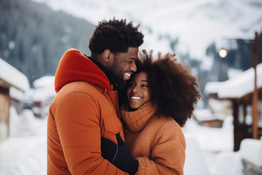 Black couple photography portrait holiday. AI generated Image by rawpixel.