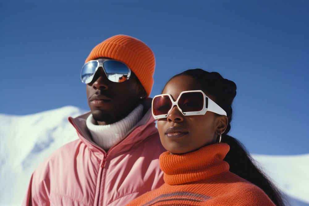 Black couple photography sunglasses portrait. AI generated Image by rawpixel.