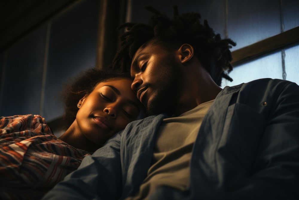 Black couple adult love affectionate. AI generated Image by rawpixel.