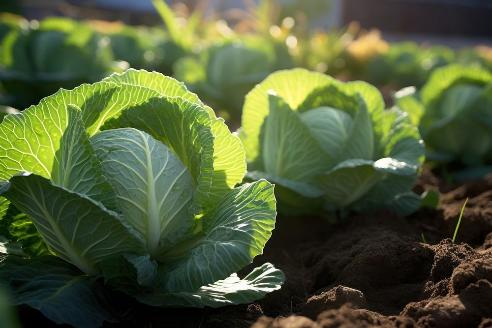 Cabbage landscape vegetable plant. AI generated Image by rawpixel.