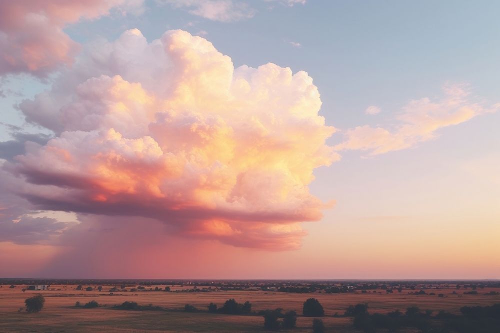 Clouds at sunset outdoors horizon nature. AI generated Image by rawpixel.