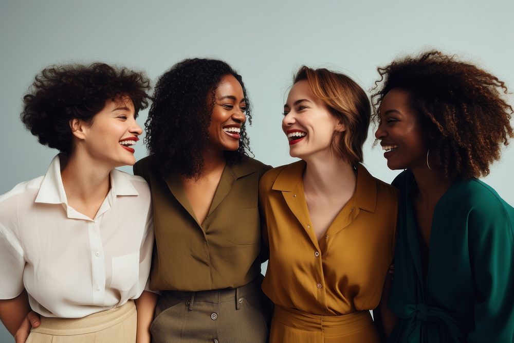 Diverse women laughing portrait adult. AI generated Image by rawpixel.
