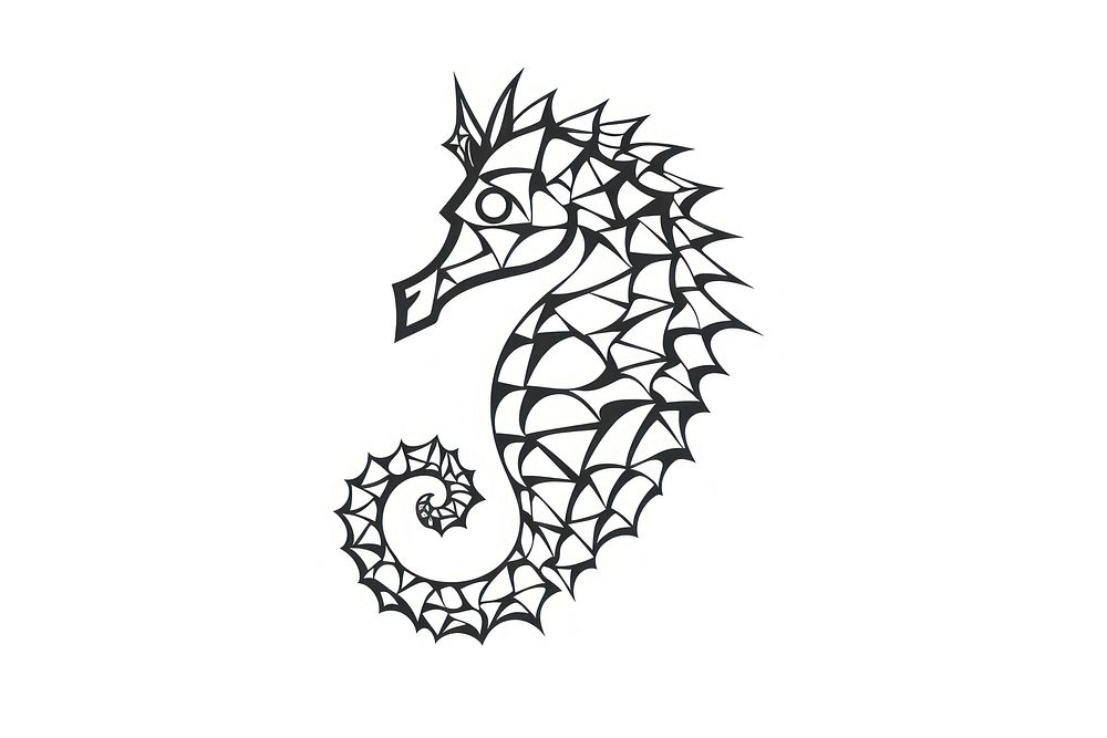 Seahorse animal creativity monochrome. AI generated Image by rawpixel.