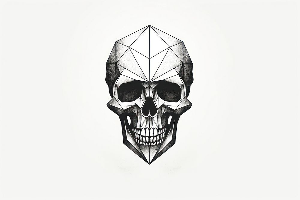 Skull drawing sketch illustrated. AI generated Image by rawpixel.