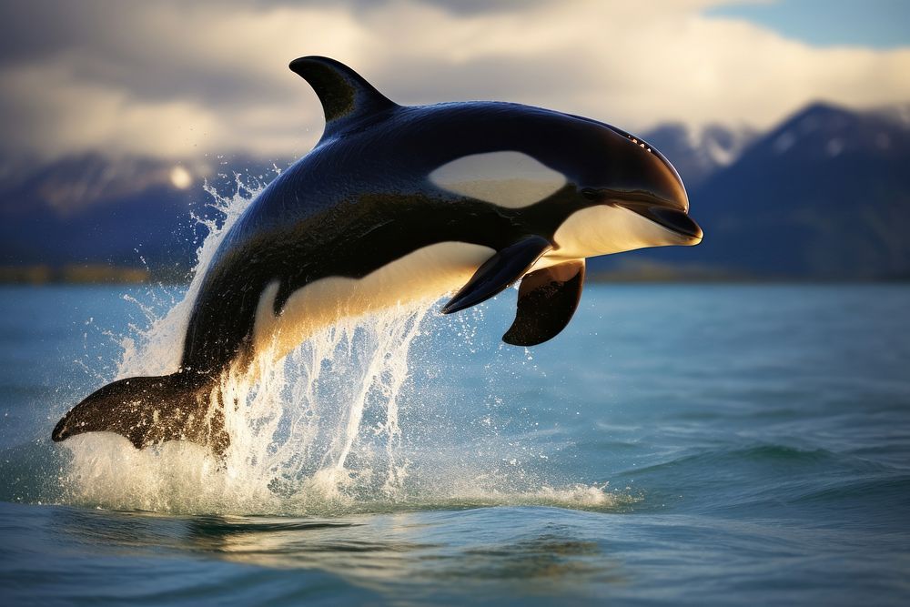 Hourglass dolphin animal mammal whale. AI generated Image by rawpixel.