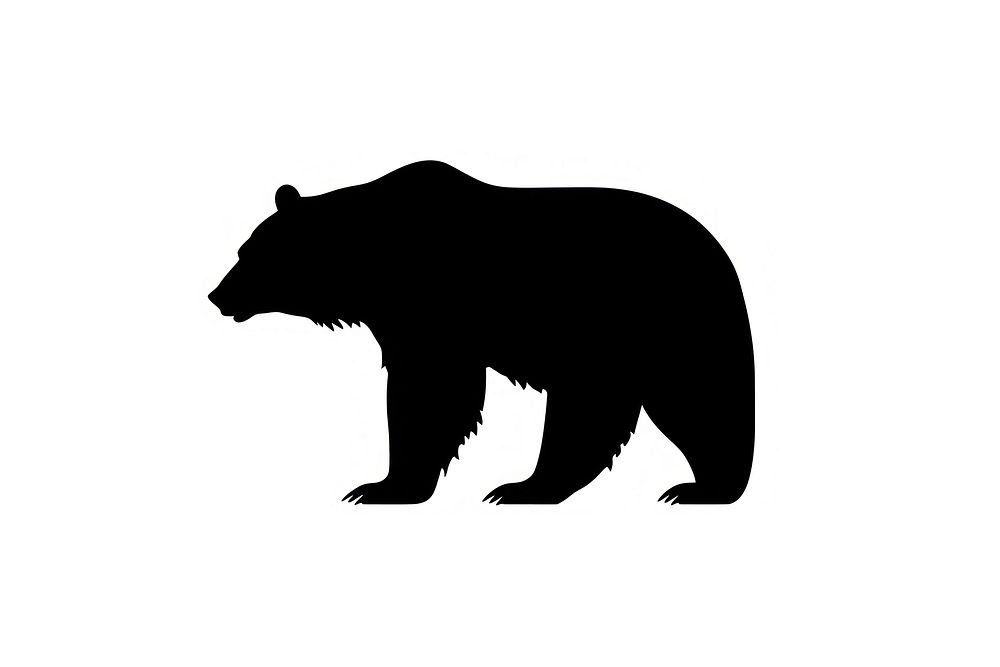 Bear silhouette wildlife mammal. AI generated Image by rawpixel.