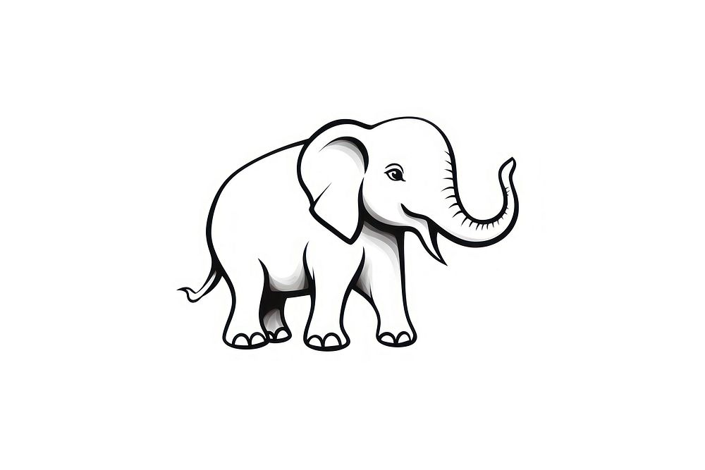 Elephant wildlife drawing animal. AI generated Image by rawpixel.