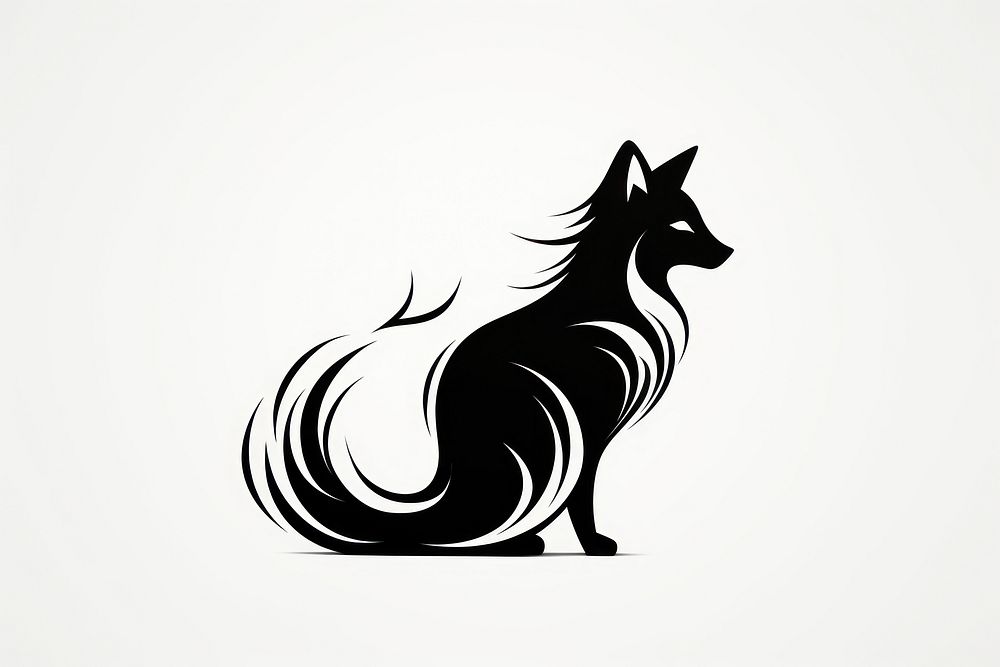 Fox silhouette animal black. AI generated Image by rawpixel.