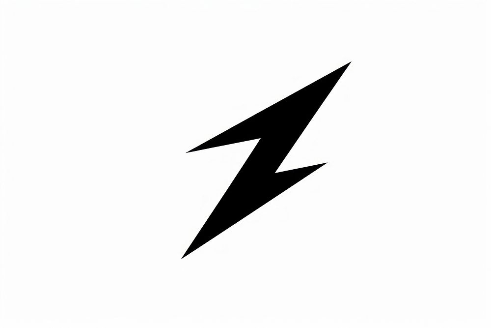 Lightning symbol white sign. AI generated Image by rawpixel.