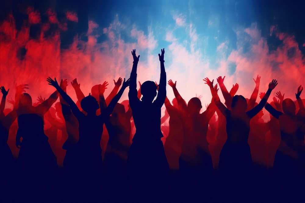 People dancing concert silhouette nightlife. AI generated Image by rawpixel.