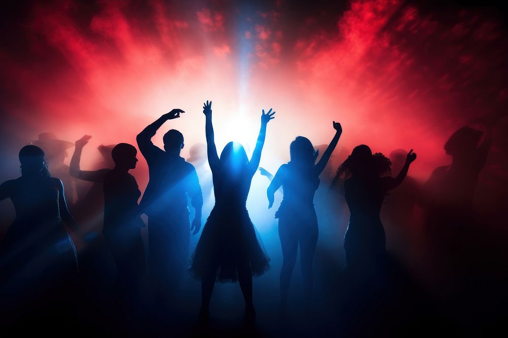 People dancing silhouette nightlife nightclub. AI generated Image by rawpixel.