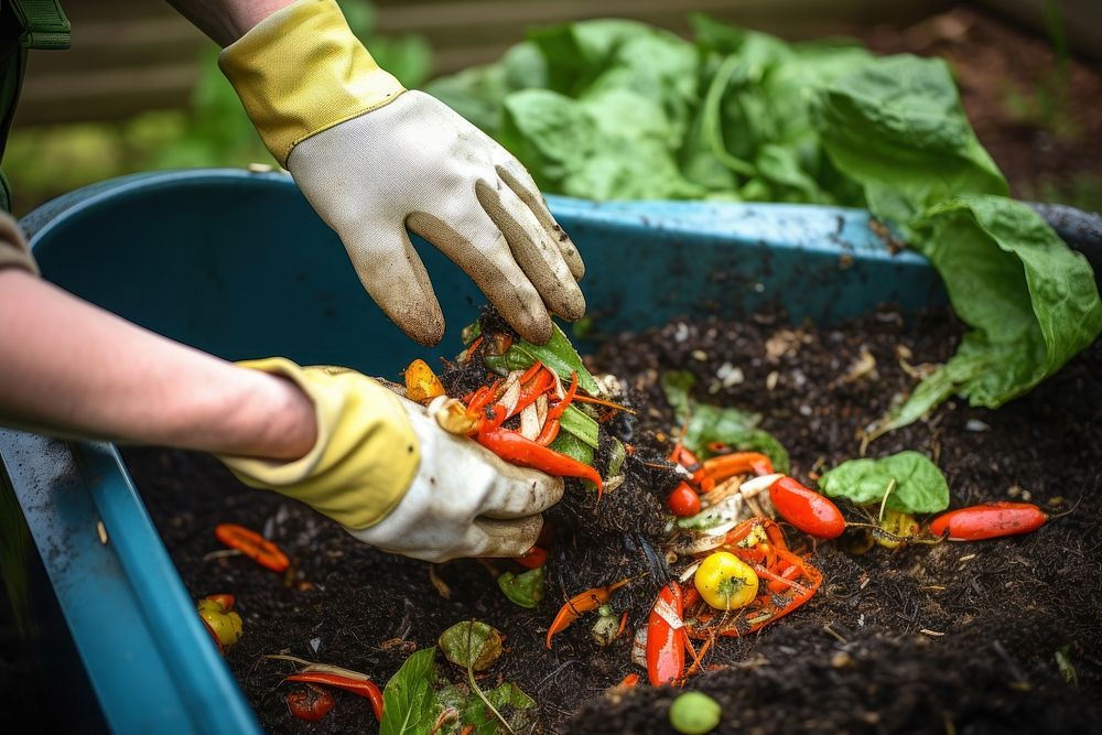 Food waste garden gardening outdoors. AI generated Image by rawpixel.