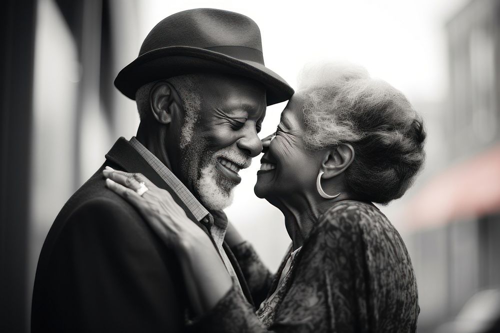Senior black man and woman photography portrait adult. AI generated Image by rawpixel.