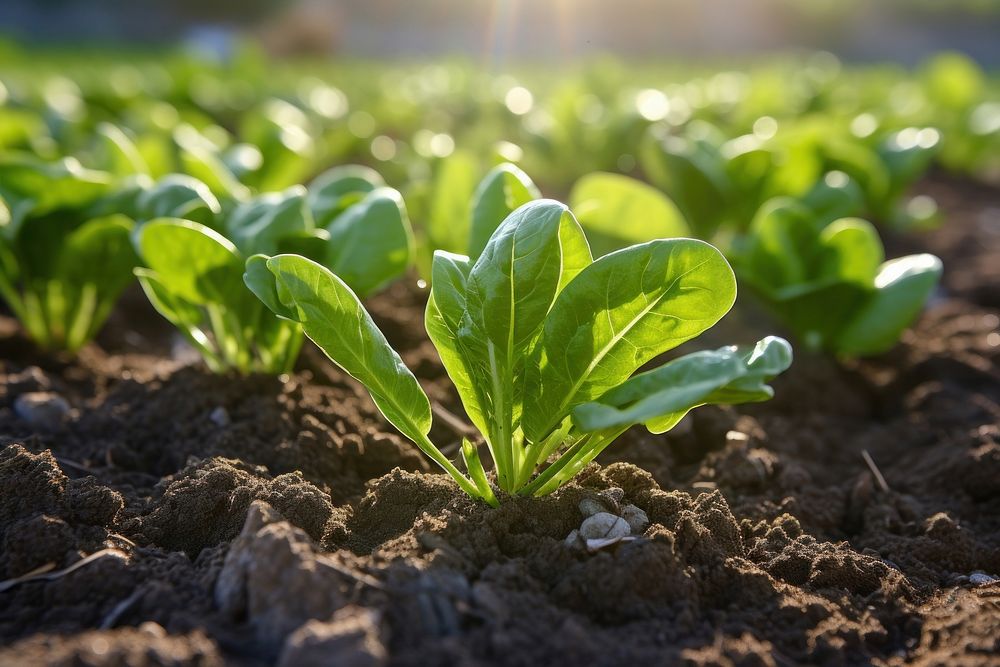 Spinach landscape vegetable plant. AI | Premium Photo - rawpixel